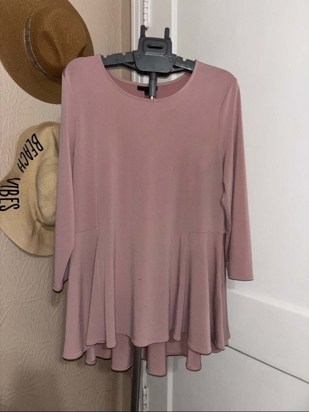 Alfani Women's Dusty Rose 3/4 Sleeve Swing Top